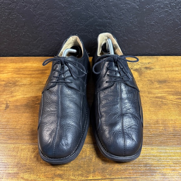 Belvedere Bay Bridge Black Leather Cap Toe Lace Up Dress Shoes Mens 10.5EEE